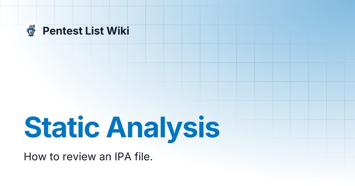 Static Analysis | Pentest List Wiki